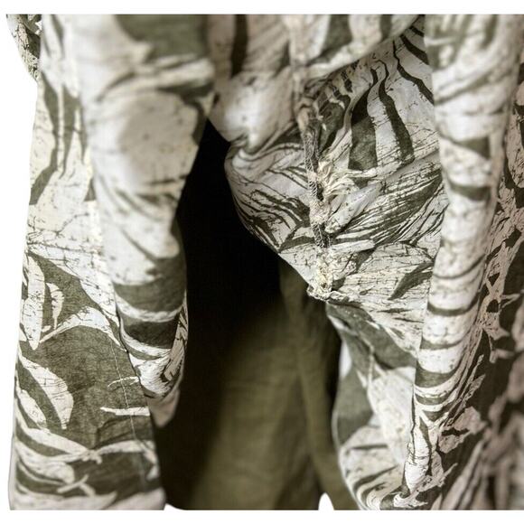 Ralph Lauren Women's 14P Tropical Palms Olive Green Cotton Babydoll Dress Y2K - Picture 6 of 8